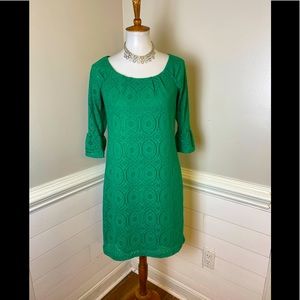 Chris McLaughlin Green Lace Dress  6 FREE SHIP